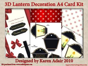 3D Christmas Lantern Decoration A4 Card Kit