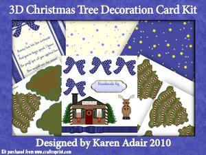 3D Christmas Tree Decoration A4 Card Kit