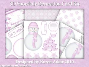 3D Snowlady Decoration A4 Card Kit