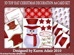 3D Top Hat Decoration A4 Card Kit