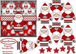 3D Jolly Santa Embellishment and Card Front