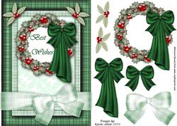 Christmas Wreath Step by Step and Card Front