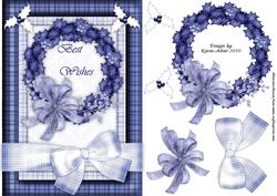 Christmas Wreath in Blue and A5 Card Front