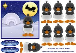 3D Christmas Penguin and Card Front