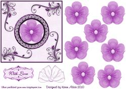 3D Silk Flower Embellishment in Pink and Card Front