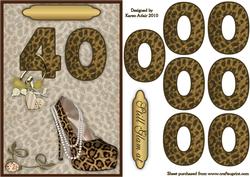 3D 40th Embellishment and Glam Card Front