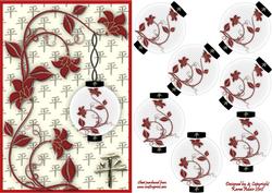 3D Japanese Lantern 3 Embellishment and Card Front