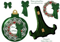 Bauble Shaped Plate Card with Wreath Decoupage