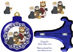 Bauble Shaped Plate Card with Wise Men Decoupage