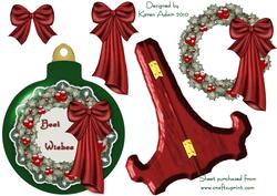 Bauble Shaped Plate Card with Wreath Decoupage 2