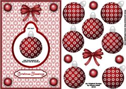 3D Red Christmas Bauble Dangler Embellishment