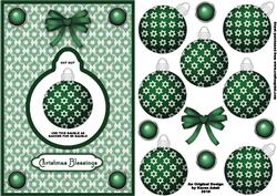 3D Green Christmas Bauble Dangler Embellishment