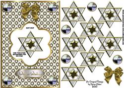3D Gold Christmas Star Dangler Embellishment and Card Front