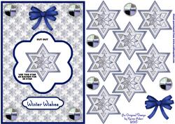 3D Silver Christmas Star Dangler Embellishment and Card