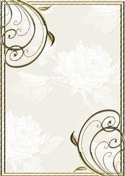 Embossed Roses and Gold Swirls A4 Card Front in Cream