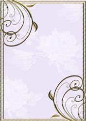 Embossed Roses and Gold Swirls A4 Card Front in Lilac