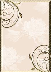 Embossed Roses and Gold Swirls A4 Card Front in Peach