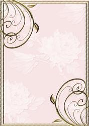 Embossed Roses and Gold Swirls A4 Card Front in Rose Pink