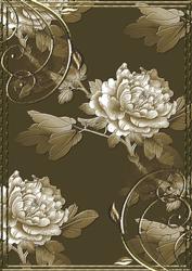 Embossed Roses and Gold Swirls A4 Card Front in Chocolate