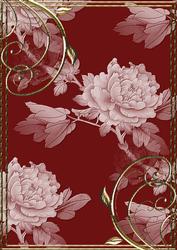 Embossed Roses and Gold Swirls A4 Card Front in Burgundy