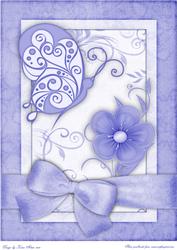 Butterfly 'n Bloom in Blue A4 Card Front