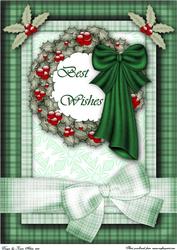 A Christmas Wreath A4 Card Front in Green