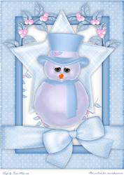Cute Snowboy in Blue A4 Card Front
