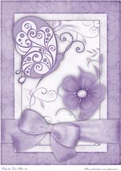 Butterfly 'n Bloom in Lavendar A4 Card Front