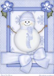 Christmas Snowman A4 Card Front in Blue