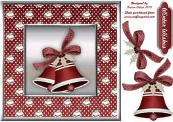 Christmas Bells in Red Large Square Card Front N Decoupage