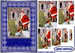 Peeking at Santa Pyramid Card Front