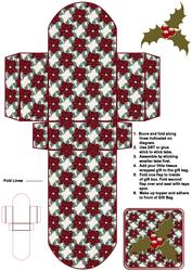Christmas Gift Bag with Poinsettias