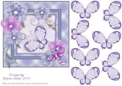 3D Butterfly and Blooms