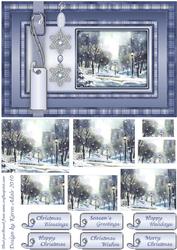 A Snowy Christmas Eve Card Front and Pyramid Topper