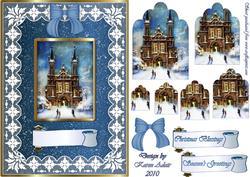 Christmas Eve Mass Scallop Topped Pyramid and Card Front