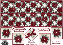Christmas Poinsettia Double Diamond Fold Card