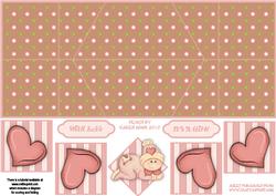 Baby Girl Splash Double Diamond Fold Card