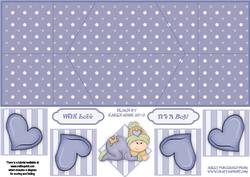 Baby Boy Splash Double Diamond Fold Card