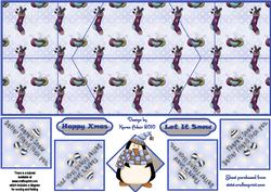 Winter Penguin Double Diamond Fold Card