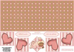 New Baby Girl Splash 2 Double Diamond Fold Card