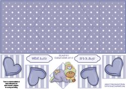 New Baby Boy Splash 2 Double Diamond Fold Card