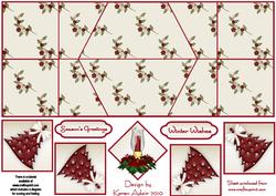 Christmas Candle Double Diamond Fold Card