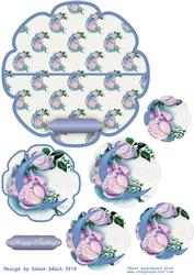 Moon Roses Rocker Card and Shaped Pyramid