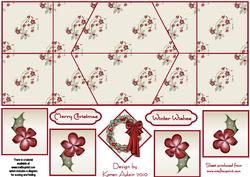 Christmas Wreath Double Diamond Fold Card
