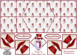 Jolly Snowman in Red Double Diamond Fold Card