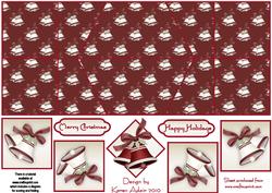 Christmas Bells in Red Double Diamond Fold Card
