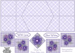 Silk Flower in Purple Double Diamond Fold Card