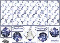 Christmas Tree in Blue Double Diamond Fold Card