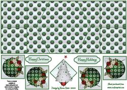 Christmas Tree in Green Double Diamond Fold Card