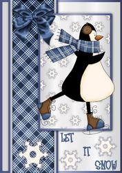 Skating Penguin 1 A4 Card Front